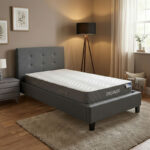 Bed with mattress Mago-Dreamer anthracite fabric 100x200cm