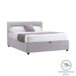 Bed with mattress and storage space Molito-Dreamer velvet gray 120x200cm - Image 2