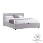 Bed with mattress and storage space Molito-Dreamer velvet grey 150x200cm - Image 2