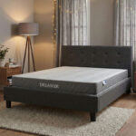 Bed with mattress Mago-Dreamer anthracite fabric 150x200cm