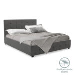 Bed with mattress and storage space Roi-Dreamer fabric anthracite 160x200cm - Image 2
