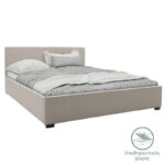 Bed with mattress and storage space Norse-Dreamer fabric ecru 160x200cm - Image 2