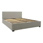 Bed with mattress and storage space Norse-Dreamer fabric grey 160x200cm - Image 2