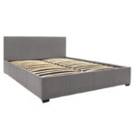 Bed with mattress and storage space Norse-Dreamer pu grey 160x200cm - Image 2