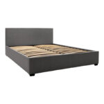 Bed with mattress and storage space Norse-Dreamer fabric anthracite 160x200cm - Image 2