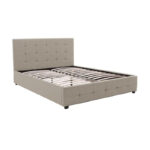 Bed with mattress and storage space Roi-Dreamer fabric ecru 160x200cm - Image 2