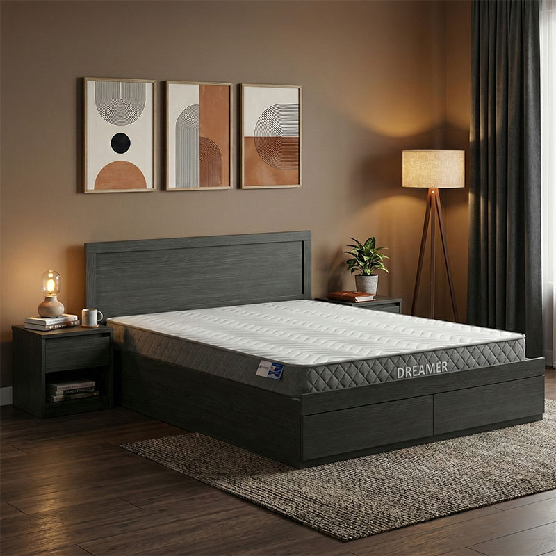 200-001509 Bed with drawer and mattress Olympus-Dreamer wenge 150x200cm - Image 1