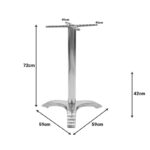 Table base Greet alouminium three-night 59x59x72cm - Слика 4