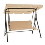 Globo swing metal black and fabric in beige color 170x110x153cm