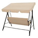 Globo swing metal black and fabric in beige color 170x110x153cm - Image 3