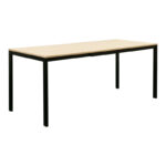 Extento extendable table in natural color with black metal legs 120-180x74x75cm - Image 2