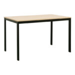 Extento extendable table in natural color with black metal legs 120-180x74x75cm