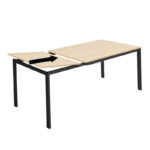 Extento extendable table in natural color with black metal legs 120-180x74x75cm - Image 4
