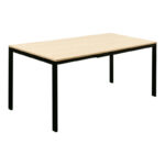Extento extendable table in natural color with black metal legs 120-180x74x75cm - Image 6