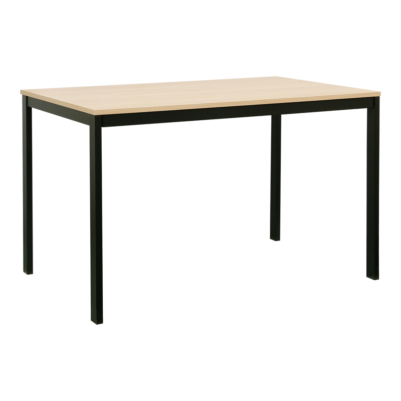 225-000086 Extento extendable table in natural color with black metal legs 120-180x74x75cm - Image 1