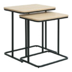 Dunest side tables in natural shade-black metal legs 54x40x60cm - Image 2