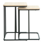 Dunest side tables in natural shade-black metal legs 54x40x60cm - Image 3