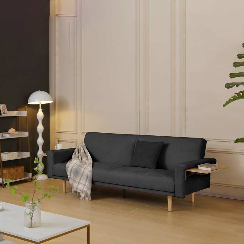 225-000089 Sofa-bed Flexo anthracite fabric 220x84.5x82cm - Image 1