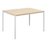 Faragio table in natural shade-white metal legs 120x75x75cm - Image 2