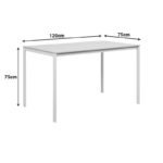 Faragio table in natural shade-white metal legs 120x75x75cm - Image 5