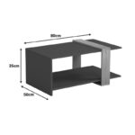 Coffee table Masasi anthracite - sonoma 80x50x35cm - Image 6
