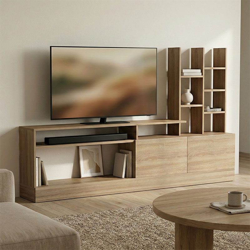230-000124 Seruno TV unit sonoma 170x25x100cm - Слика 1
