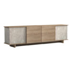 Zafore sonoma TV cabinet with gray-beige marble look 180x33x50cm - Image 3