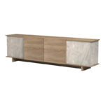 Zafore sonoma TV cabinet with gray-beige marble look 180x33x50cm - Image 4