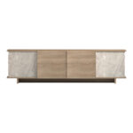 Zafore sonoma TV cabinet with gray-beige marble look 180x33x50cm - Image 5