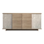 Zafore sonoma sideboard with gray-beige marble look 180x45x80cm - Слика 4