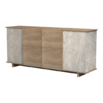 Zafore sonoma sideboard with gray-beige marble look 180x45x80cm - Слика 5