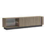 TV cabinet with Led Vario sonoma - anthracite 185.6x35x45cm - Image 2