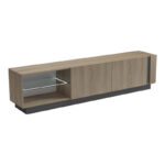 TV cabinet with Led Vario sonoma - anthracite 185.6x35x45cm - Image 5