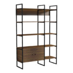 Rhombo bookcase walnut-black 120x35x180cm - Image 2