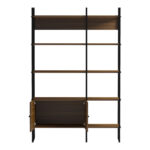 Rhombo bookcase walnut-black 120x35x180cm - Image 3