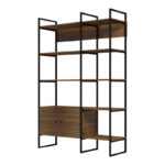 Rhombo bookcase walnut-black 120x35x180cm - Image 4