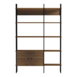Rhombo bookcase walnut-black 120x35x180cm - Image 6