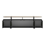 Medousa sonoma TV cabinet with black marble finish 160x35.5x50cm - Image 2