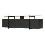 Medousa sonoma TV cabinet with black marble finish 160x35.5x50cm - Image 4