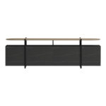 Medousa sonoma TV cabinet with black marble finish 160x35.5x50cm - Image 6