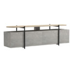 Medousa sonoma TV cabinet with grey-beige marble finish 160x35.5x50cm - Image 3