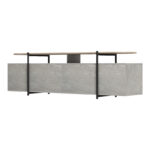 Medousa sonoma TV cabinet with grey-beige marble finish 160x35.5x50cm - Image 4