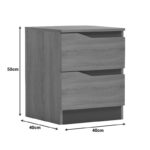 Bedside table Verena  sonoma-anthracite 40x40x50cm - Image 6