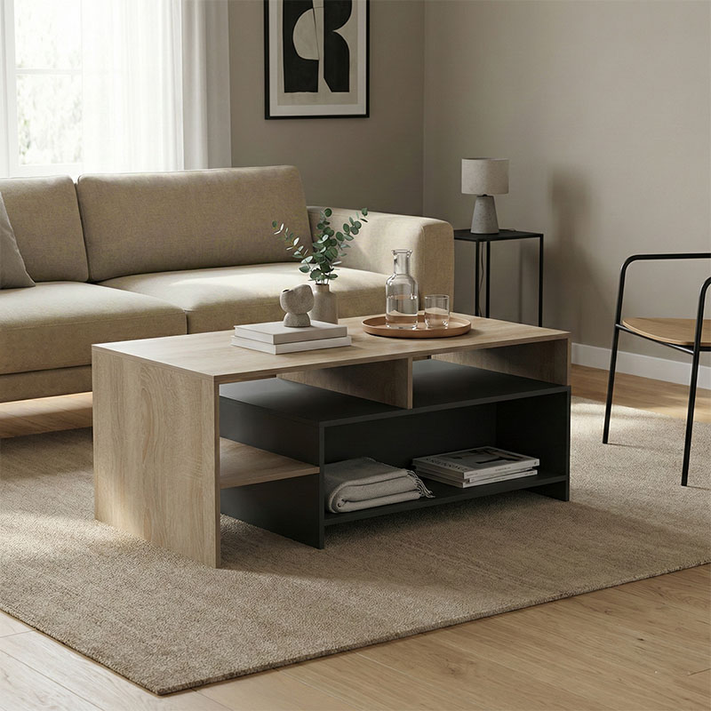 230-000142 Coffee table Consa sonoma - anthracite 120x60x52.8cm - Image 1