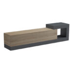 Wall-mounted TV cabinet Flato sonoma-anthracite 150x29.5x38.5cm - Image 4