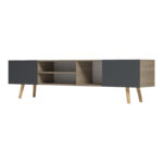 Osclo sonoma-anthracite TV cabinet 160x30x53.5cm - Image 4