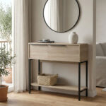 Nordic console in sonoma-black shade 90x29.5x76cm