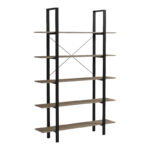 Bookcase-Shelf Loftie sonoma-black metal 126x28x165cm - Image 2