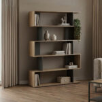 Tetri bookcase sonoma-anthracite 121.8x25.4x158.8cm