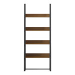 Alfa walnut bookcase-shelf-black metal 75x36x185cm - Image 3